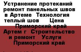 Устранение протеканий, ремонт панельных швов в Артеме. Технология - теплый шов.  › Цена ­ 500 - Приморский край, Артем г. Строительство и ремонт » Услуги   . Приморский край